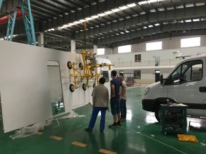 90 degree vacuum lifter for composite panel production and assembly