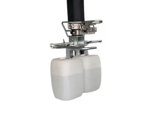 Double drum vacuum tube lifter for two containers