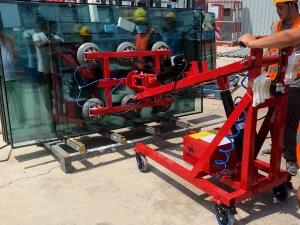 Glazing robot for construction site glass handling