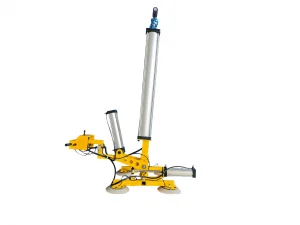 Pneumatic glass vacuum lifter with 90 degree pneumatic flipping