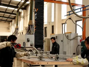 Vacuum lifter for wood board loading to cutting machine