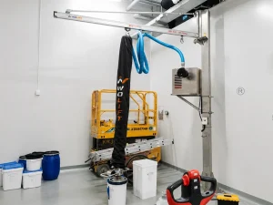 Vacuum tube lifter for warehouse drum loading and unloading