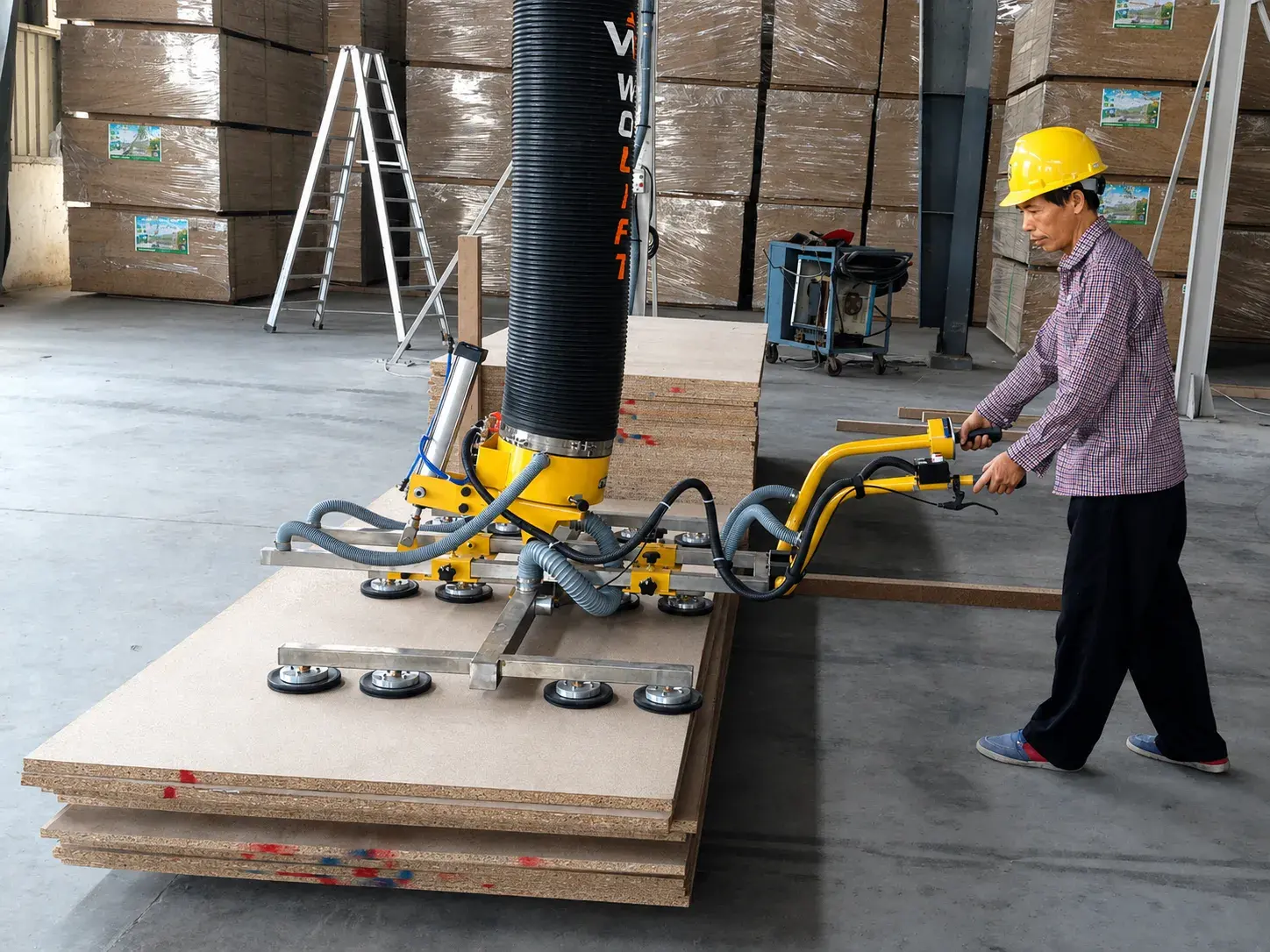 Wood panel handling vacuum lifter cases for plywood MDF and furniture panels